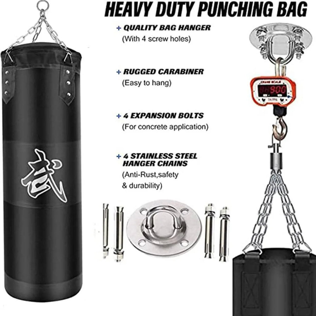 Sac de frappe suspendu avec chaîne acier – boxe et MMA